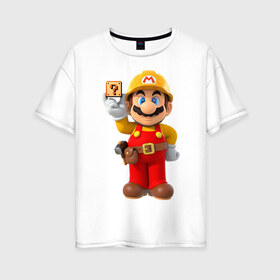 Женская футболка хлопок Oversize с принтом Super Mario в Курске, 100% хлопок | свободный крой, круглый ворот, спущенный рукав, длина до линии бедер
 | nintendo | марио | нинтендо