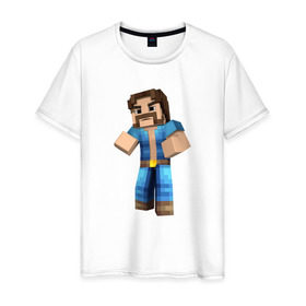 Мужская футболка хлопок с принтом Чак Норрис (Minecraft) в Курске, 100% хлопок | прямой крой, круглый вырез горловины, длина до линии бедер, слегка спущенное плечо. | norris | майнкрафт