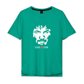 Мужская футболка хлопок Oversize с принтом Мэни Пакьяо в Курске, 100% хлопок | свободный крой, круглый ворот, “спинка” длиннее передней части | manny | pacquiao | бокс | мэни | мэнни | пакьяо