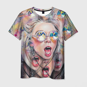 Мужская футболка 3D с принтом Девушка в Курске, 100% полиэфир | прямой крой, круглый вырез горловины, длина до линии бедер | girl | hipster | style | девушка | искусство | очки | хипстер | хипстеры