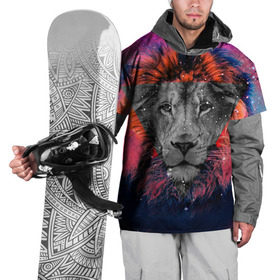 Накидка на куртку 3D с принтом Космический лев в Курске, 100% полиэстер |  | hipster | leon | style | космос | лев | хипстер | хипстеры