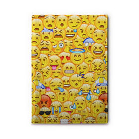 Обложка для автодокументов с принтом Emoji в Курске, натуральная кожа |  размер 19,9*13 см; внутри 4 больших “конверта” для документов и один маленький отдел — туда идеально встанут права | emoji | смайлы | эмоджи