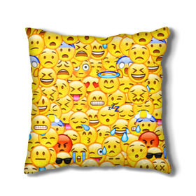 Подушка 3D с принтом Emoji в Курске, наволочка – 100% полиэстер, наполнитель – холлофайбер (легкий наполнитель, не вызывает аллергию). | состоит из подушки и наволочки. Наволочка на молнии, легко снимается для стирки | emoji | смайлы | эмоджи