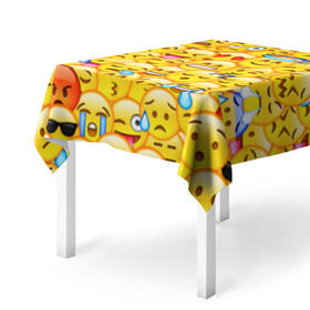 Скатерть 3D с принтом Emoji в Курске, 100% полиэстер (ткань не мнется и не растягивается) | Размер: 150*150 см | emoji | смайлы | эмоджи