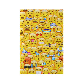 Обложка для паспорта матовая кожа с принтом Emoji в Курске, натуральная матовая кожа | размер 19,3 х 13,7 см; прозрачные пластиковые крепления | emoji | смайлы | эмоджи