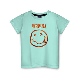Детская футболка хлопок с принтом Nirvana fire в Курске, 100% хлопок | круглый вырез горловины, полуприлегающий силуэт, длина до линии бедер | cobain | kurt | nirvana | кобейн | курт | нирвана | рок