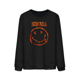 Мужской свитшот хлопок с принтом Nirvana fire в Курске, 100% хлопок |  | cobain | kurt | nirvana | кобейн | курт | нирвана | рок
