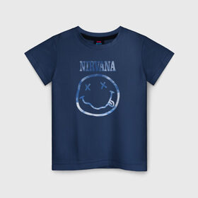 Детская футболка хлопок с принтом Nirvana sky в Курске, 100% хлопок | круглый вырез горловины, полуприлегающий силуэт, длина до линии бедер | cobain | kurt | nirvana | кобейн | курт | нирвана