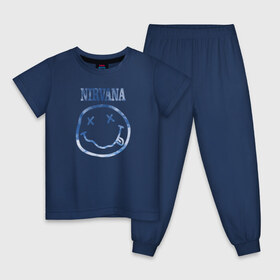 Детская пижама хлопок с принтом Nirvana sky в Курске, 100% хлопок |  брюки и футболка прямого кроя, без карманов, на брюках мягкая резинка на поясе и по низу штанин
 | Тематика изображения на принте: cobain | kurt | nirvana | кобейн | курт | нирвана