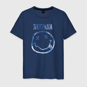 Мужская футболка хлопок с принтом Nirvana sky в Курске, 100% хлопок | прямой крой, круглый вырез горловины, длина до линии бедер, слегка спущенное плечо. | cobain | kurt | nirvana | кобейн | курт | нирвана