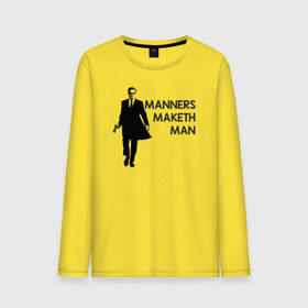 Мужской лонгслив хлопок с принтом Manners Maketh Man в Курске, 100% хлопок |  | manners maketh man kingsman кингсман
