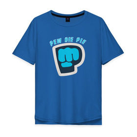 Мужская футболка хлопок Oversize с принтом Pew Die Pie в Курске, 100% хлопок | свободный крой, круглый ворот, “спинка” длиннее передней части | die | pew | pewdiepie | pie