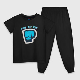 Детская пижама хлопок с принтом Pew Die Pie в Курске, 100% хлопок |  брюки и футболка прямого кроя, без карманов, на брюках мягкая резинка на поясе и по низу штанин
 | Тематика изображения на принте: die | pew | pewdiepie | pie