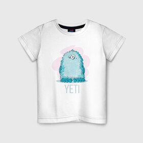 Детская футболка хлопок с принтом Йети в Курске, 100% хлопок | круглый вырез горловины, полуприлегающий силуэт, длина до линии бедер | 