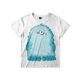 Детская футболка 3D с принтом Йети в Курске, 100% гипоаллергенный полиэфир | прямой крой, круглый вырез горловины, длина до линии бедер, чуть спущенное плечо, ткань немного тянется | yeti | ети | йети | монстр | монстрик | снежный человек | чудовище