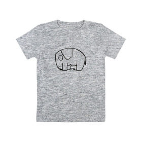 Детская футболка хлопок с принтом самодостаточный слоник в Курске, 100% хлопок | круглый вырез горловины, полуприлегающий силуэт, длина до линии бедер | Тематика изображения на принте: слон