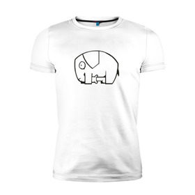Мужская футболка премиум с принтом самодостаточный слоник в Курске, 92% хлопок, 8% лайкра | приталенный силуэт, круглый вырез ворота, длина до линии бедра, короткий рукав | Тематика изображения на принте: слон