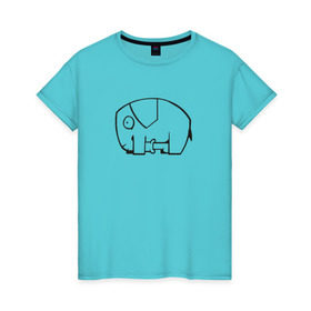 Женская футболка хлопок с принтом самодостаточный слоник в Курске, 100% хлопок | прямой крой, круглый вырез горловины, длина до линии бедер, слегка спущенное плечо | слон