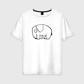 Женская футболка хлопок Oversize с принтом самодостаточный слоник в Курске, 100% хлопок | свободный крой, круглый ворот, спущенный рукав, длина до линии бедер
 | слон