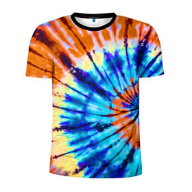 Мужская футболка 3D спортивная с принтом Tie dye в Курске, 100% полиэстер с улучшенными характеристиками | приталенный силуэт, круглая горловина, широкие плечи, сужается к линии бедра | tie dye