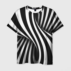 Мужская футболка 3D с принтом Оптические иллюзии в Курске, 100% полиэфир | прямой крой, круглый вырез горловины, длина до линии бедер | глюк | иллюзия | мем | оптика | орнамент | узор