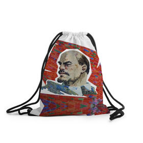 Рюкзак-мешок 3D с принтом Ленин в Курске, 100% полиэстер | плотность ткани — 200 г/м2, размер — 35 х 45 см; лямки — толстые шнурки, застежка на шнуровке, без карманов и подкладки | lenin | ильич | ленин | ретро | ссср | товарищ