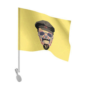 Флаг для автомобиля с принтом Полигональный череп Ленина в Курске, 100% полиэстер | Размер: 30*21 см | lenin | ильич | ленин | полигональный череп | ретро | ссср | товарищ | череп