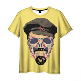 Мужская футболка 3D с принтом Полигональный череп Ленина в Курске, 100% полиэфир | прямой крой, круглый вырез горловины, длина до линии бедер | lenin | ильич | ленин | полигональный череп | ретро | ссср | товарищ | череп
