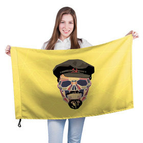 Флаг 3D с принтом Полигональный череп Ленина в Курске, 100% полиэстер | плотность ткани — 95 г/м2, размер — 67 х 109 см. Принт наносится с одной стороны | lenin | ильич | ленин | полигональный череп | ретро | ссср | товарищ | череп