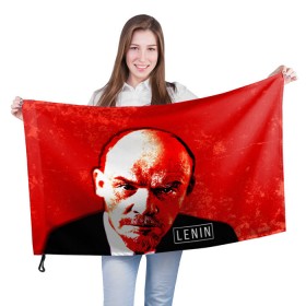 Флаг 3D с принтом Ленин в Курске, 100% полиэстер | плотность ткани — 95 г/м2, размер — 67 х 109 см. Принт наносится с одной стороны | Тематика изображения на принте: lenin | ильич | ленин | ретро | ссср | товарищ