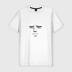 Мужская футболка премиум с принтом Аниме лицо в Курске, 92% хлопок, 8% лайкра | приталенный силуэт, круглый вырез ворота, длина до линии бедра, короткий рукав | 