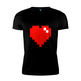 Мужская футболка премиум с принтом Minecraft сердце в Курске, 92% хлопок, 8% лайкра | приталенный силуэт, круглый вырез ворота, длина до линии бедра, короткий рукав | minecraft | minecraft сердцесердце | игра | майнкрафт.