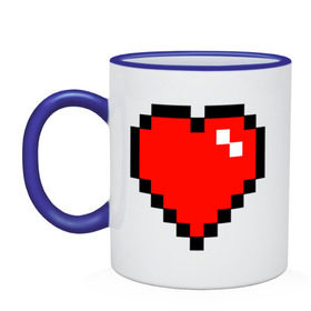 Кружка двухцветная с принтом Minecraft сердце в Курске, керамика | объем — 330 мл, диаметр — 80 мм. Цветная ручка и кайма сверху, в некоторых цветах — вся внутренняя часть | minecraft | minecraft сердцесердце | игра | майнкрафт.