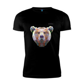 Мужская футболка премиум с принтом Медведь Plan B №5 (чёрный) в Курске, 92% хлопок, 8% лайкра | приталенный силуэт, круглый вырез ворота, длина до линии бедра, короткий рукав | Тематика изображения на принте: planb | кальян | медведь | планб