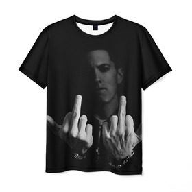 Мужская футболка 3D с принтом Eminem в Курске, 100% полиэфир | прямой крой, круглый вырез горловины, длина до линии бедер | eminem | music | rap | музыка | реп | эминем