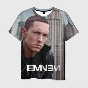 Мужская футболка 3D с принтом Eminem в Курске, 100% полиэфир | прямой крой, круглый вырез горловины, длина до линии бедер | Тематика изображения на принте: eminem | music | rap | музыка | реп | эминем