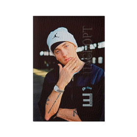 Обложка для паспорта матовая кожа с принтом Eminem в Курске, натуральная матовая кожа | размер 19,3 х 13,7 см; прозрачные пластиковые крепления | eminem | music | rap | музыка | реп | эминем