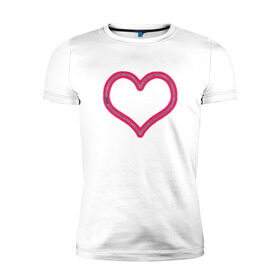 Мужская футболка премиум с принтом Сердце на замке в Курске, 92% хлопок, 8% лайкра | приталенный силуэт, круглый вырез ворота, длина до линии бедра, короткий рукав | 