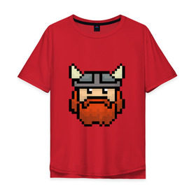 Мужская футболка хлопок Oversize с принтом Викинг в Курске, 100% хлопок | свободный крой, круглый ворот, “спинка” длиннее передней части | арт | игры | курт кобейн | рок | средневековье