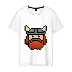 Мужская футболка хлопок с принтом Викинг в Курске, 100% хлопок | прямой крой, круглый вырез горловины, длина до линии бедер, слегка спущенное плечо. | арт | игры | курт кобейн | рок | средневековье