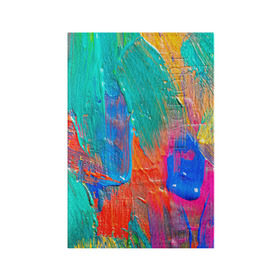 Обложка для паспорта матовая кожа с принтом Абстракция красок в Курске, натуральная матовая кожа | размер 19,3 х 13,7 см; прозрачные пластиковые крепления | Тематика изображения на принте: мазки | масло | яркий