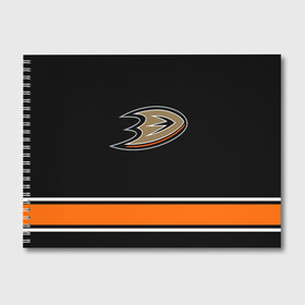 Альбом для рисования с принтом Anaheim Ducks Selanne в Курске, 100% бумага
 | матовая бумага, плотность 200 мг. | Тематика изображения на принте: anaheim ducks selanne | nhl | спорт | хоккей