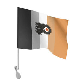 Флаг для автомобиля с принтом Philadelphia Flyers в Курске, 100% полиэстер | Размер: 30*21 см | nhl | philadelphia flyers | спорт | хоккей