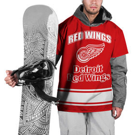 Накидка на куртку 3D с принтом Detroit red wings в Курске, 100% полиэстер |  | detroit red wings | nhl | спорт | хоккей