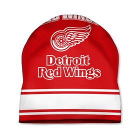 Шапка 3D с принтом Detroit red wings в Курске, 100% полиэстер | универсальный размер, печать по всей поверхности изделия | detroit red wings | nhl | спорт | хоккей