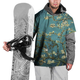 Накидка на куртку 3D с принтом Цветущая ветка миндаля в Курске, 100% полиэстер |  | Тематика изображения на принте: вишня | цветы