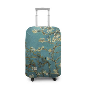 Чехол для чемодана 3D с принтом Цветущая ветка миндаля в Курске, 86% полиэфир, 14% спандекс | двустороннее нанесение принта, прорези для ручек и колес | вишня | цветы