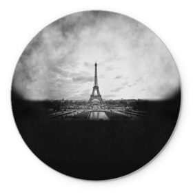 Коврик круглый с принтом Париж в Курске, резина и полиэстер | круглая форма, изображение наносится на всю лицевую часть | Тематика изображения на принте: 