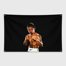 Флаг-баннер с принтом Менни Пакьяо в Курске, 100% полиэстер | размер 67 х 109 см, плотность ткани — 95 г/м2; по краям флага есть четыре люверса для крепления | boxing | manny | pacquiao | бокс | боксер | знаменитость | мэнни | мэнни пакьяо | спорт