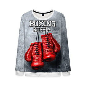 Мужской свитшот 3D с принтом Boxing в Курске, 100% полиэстер с мягким внутренним слоем | круглый вырез горловины, мягкая резинка на манжетах и поясе, свободная посадка по фигуре | boxing | boxing russia | бокс | боксер | перчатки